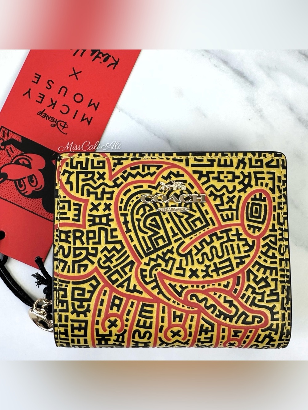 NWT COACH X Disney Mickey Mouse Keith Haring Snap Wallet